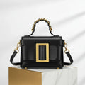 Aristella Large Buckle Structured Top Shoulder Bag