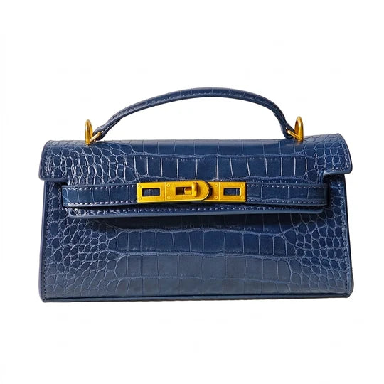 Beatrice Croc Embossed Mini Rectangular Top Handle Bag