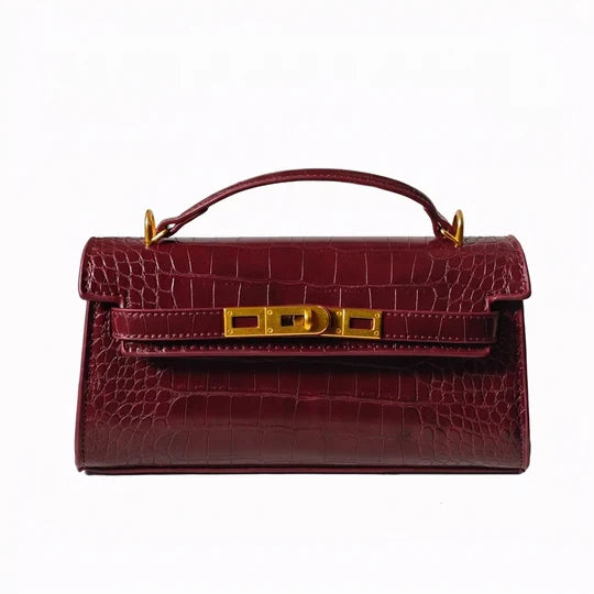 Beatrice Croc Embossed Mini Rectangular Top Handle Bag