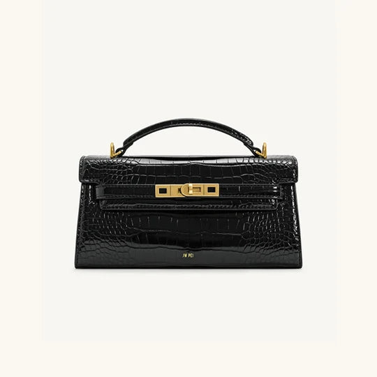 Beatrice Croc Embossed Mini Rectangular Top Handle Bag