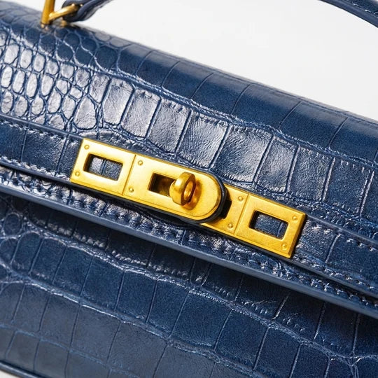 Beatrice Croc Embossed Mini Rectangular Top Handle Bag