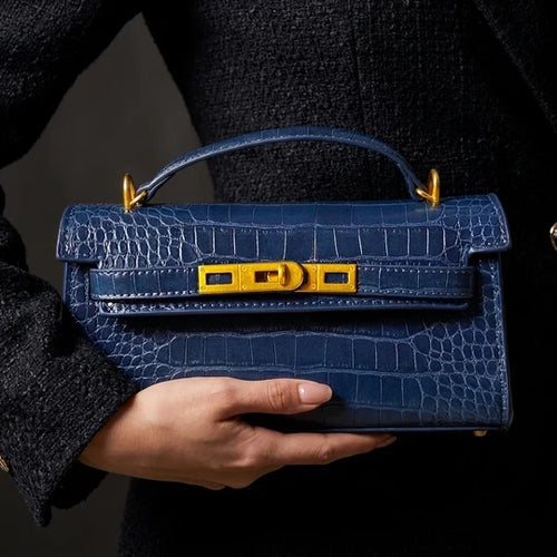 Beatrice Croc Embossed Mini Rectangular Top Handle Bag