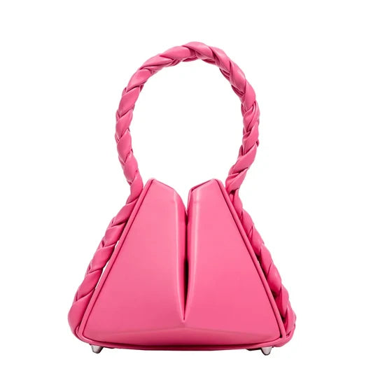 Bianca Geometric Triangle Braided Handle Mini Handbag