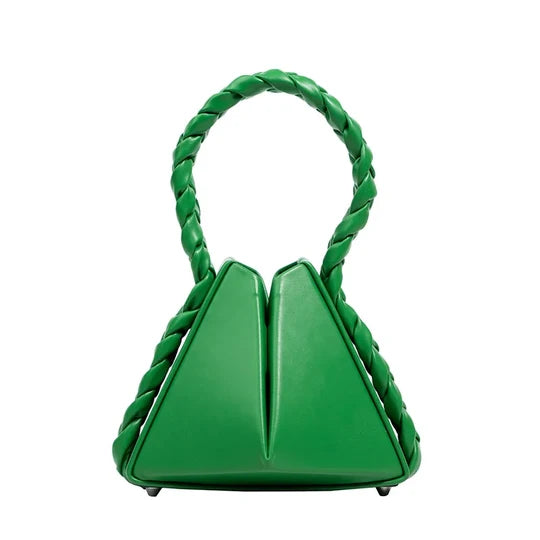 Bianca Geometric Triangle Braided Handle Mini Handbag