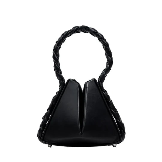 Bianca Geometric Triangle Braided Handle Mini Handbag
