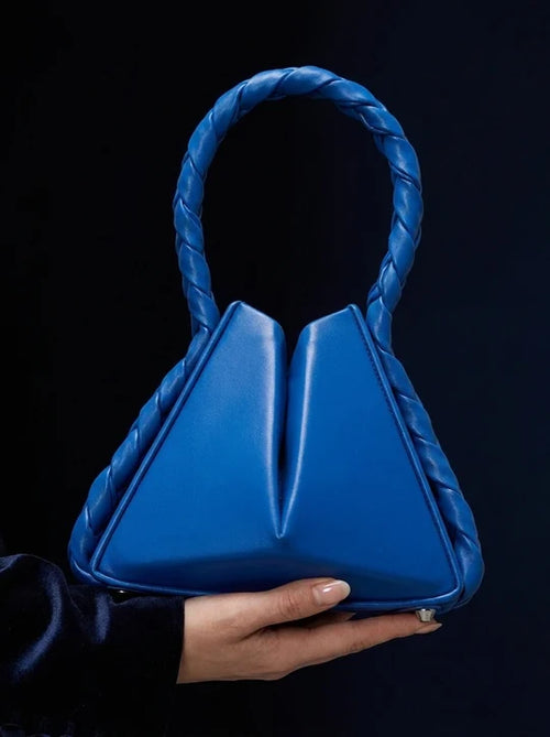 Bianca Geometric Triangle Braided Handle Mini Handbag