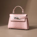 Celeste Croc Embossed Structured Top Handle Bag