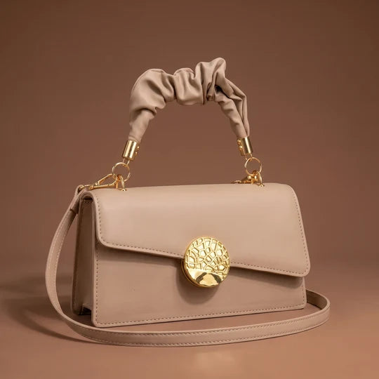 Greylin Rectangular Flap Bag with Ruched Top Handle