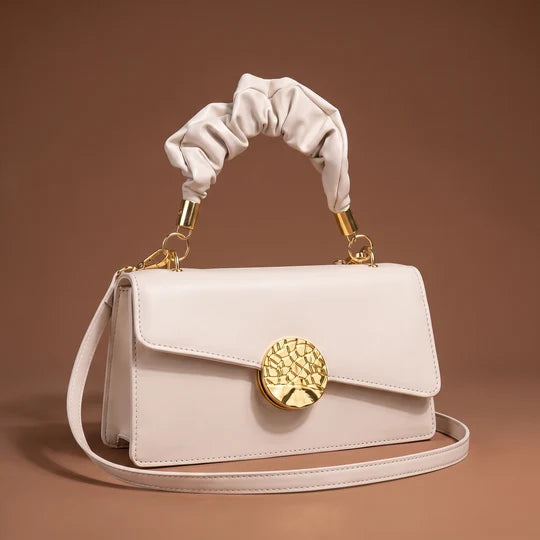 Greylin Rectangular Flap Bag with Ruched Top Handle