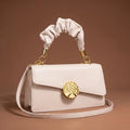 Greylin Rectangular Flap Bag with Ruched Top Handle