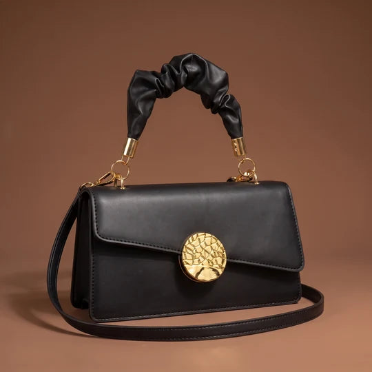 Greylin Rectangular Flap Bag with Ruched Top Handle