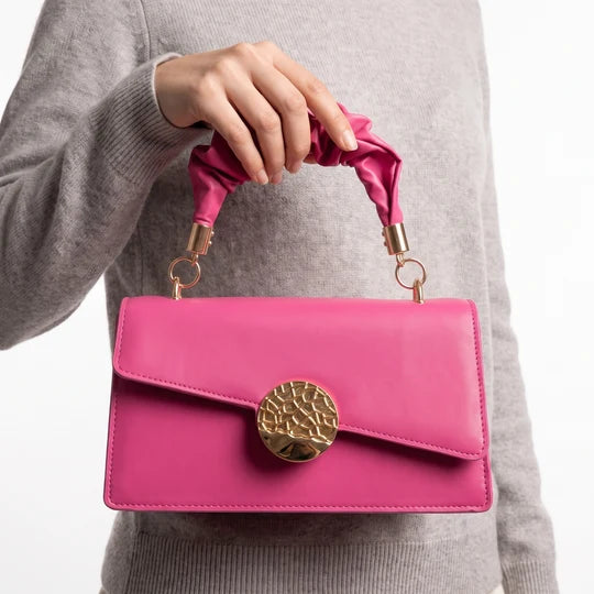 Greylin Rectangular Flap Bag with Ruched Top Handle