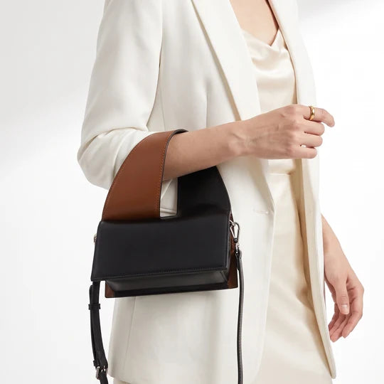 Hazel Color Block Wide Handle Rectangular Handbag
