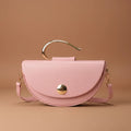 Letizia Half Moon Saddle Bag with Metal Ring Handle