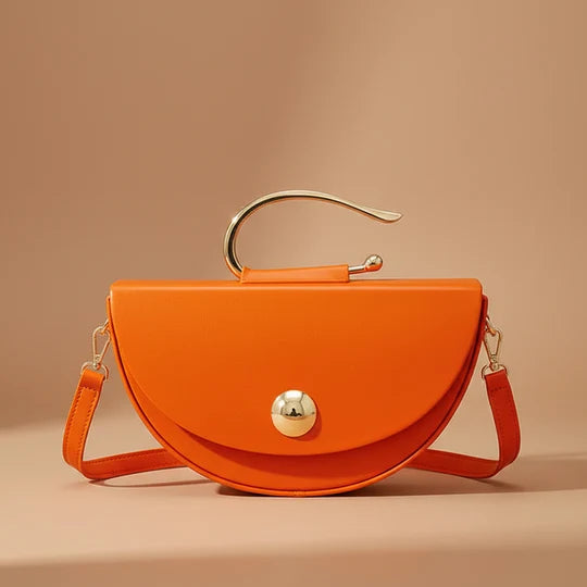 Letizia Half Moon Saddle Bag with Metal Ring Handle