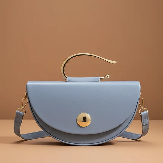 Letizia Half Moon Saddle Bag with Metal Ring Handle