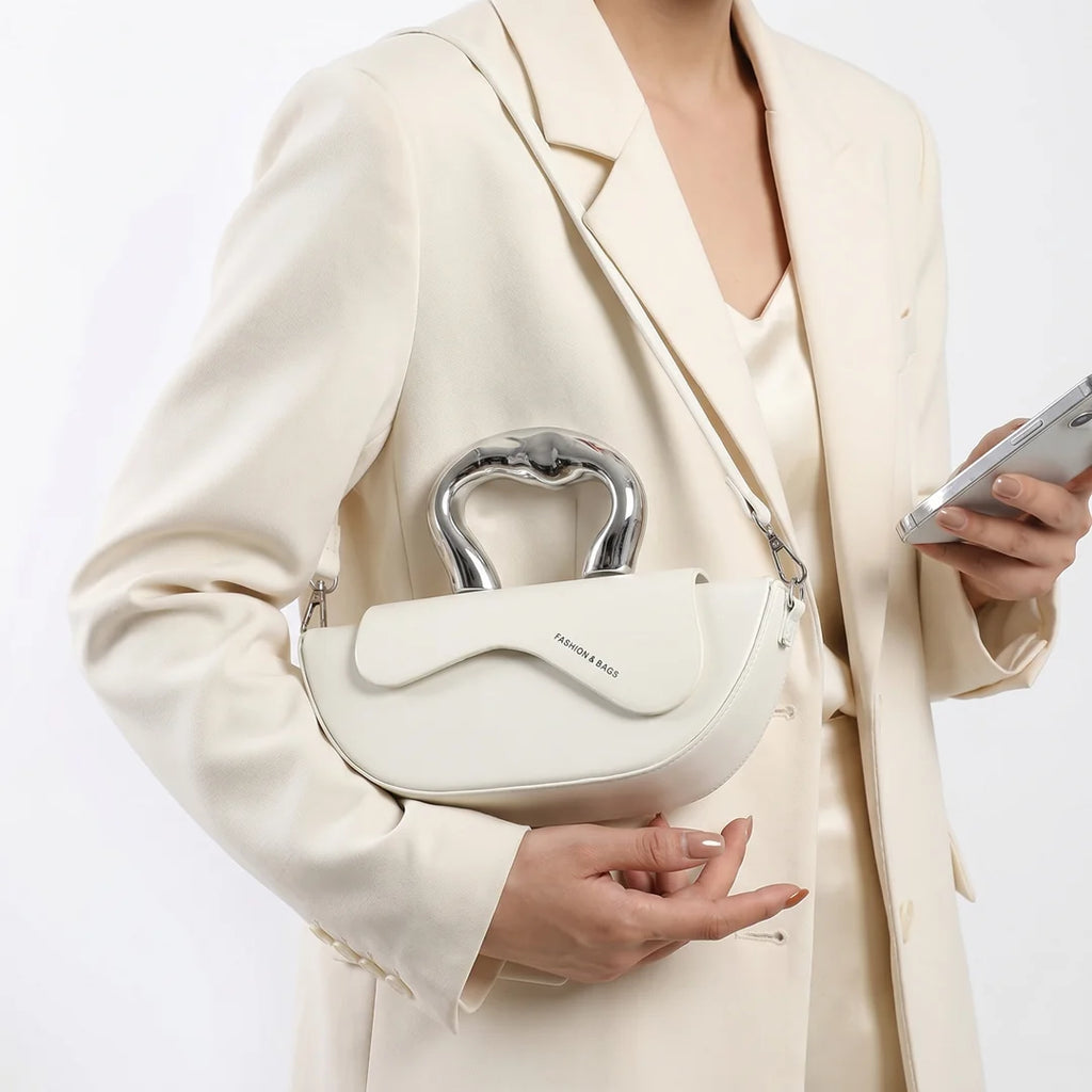 Mirea Curved Crescent Top Handle Bag