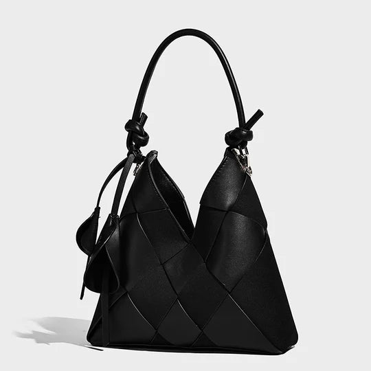 Sienna Woven Geometric Tote Top Handle Bag
