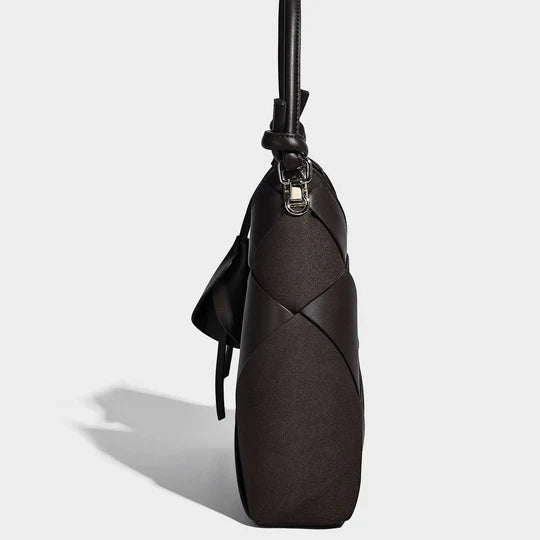 Sienna Woven Geometric Tote Top Handle Bag