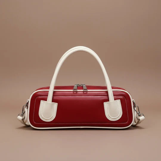 Tatiana Retro Contrast Trim Baguette Handbag