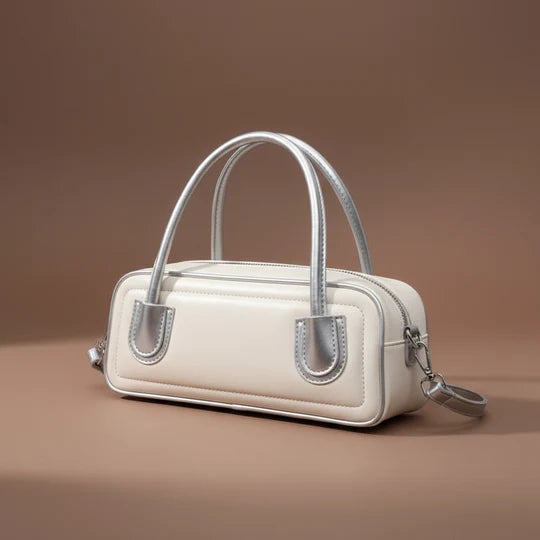 Tatiana Retro Contrast Trim Baguette Handbag