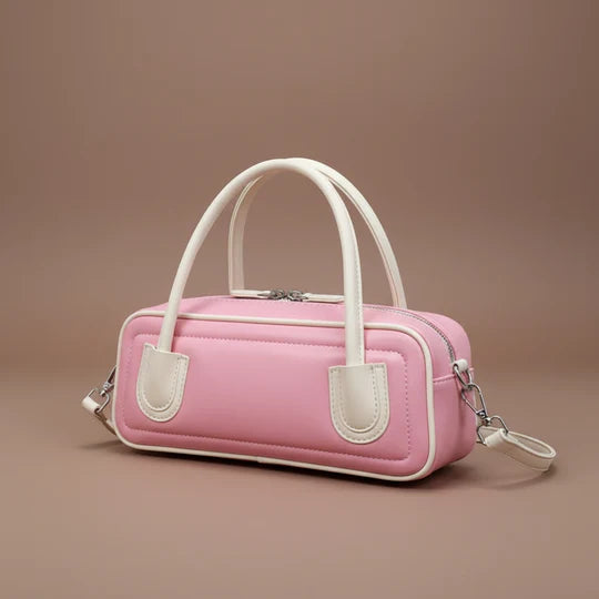 Tatiana Retro Contrast Trim Baguette Handbag