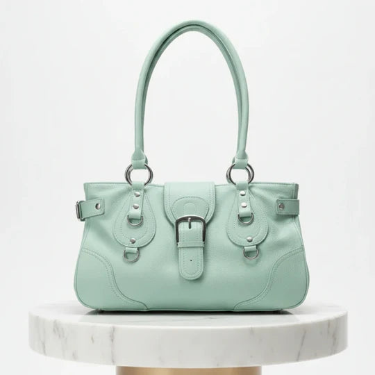 Velisse Vintage Buckle Shoulder Tote Bag