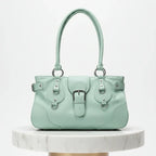 Velisse Vintage Buckle Shoulder Tote Bag