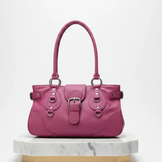 Velisse Vintage Buckle Shoulder Tote Bag