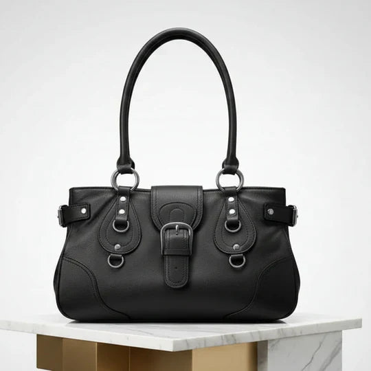 Velisse Vintage Buckle Shoulder Tote Bag