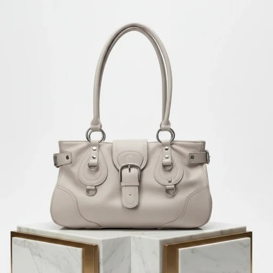 Velisse Vintage Buckle Shoulder Tote Bag