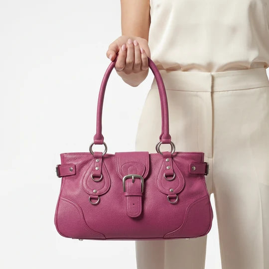 Velisse Vintage Buckle Shoulder Tote Bag
