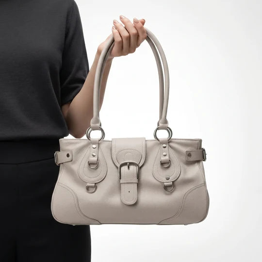 Velisse Vintage Buckle Shoulder Tote Bag