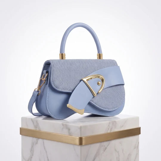 Yasmin Textured Top Handle Saddle Bag
