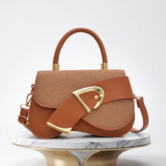 Yasmin Textured Top Handle Saddle Bag