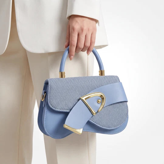 Yasmin Textured Top Handle Saddle Bag