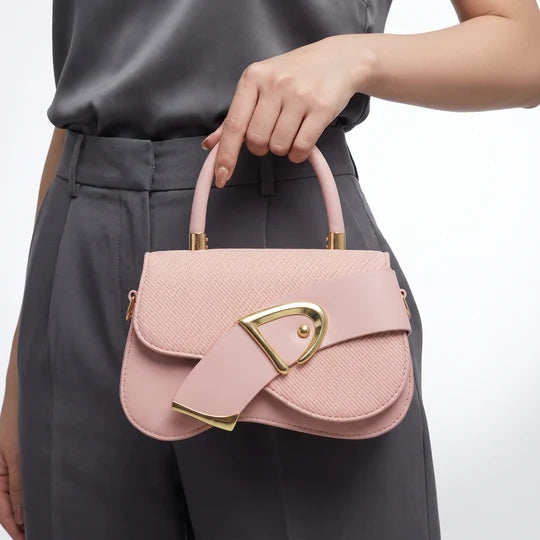 Yasmin Textured Top Handle Saddle Bag