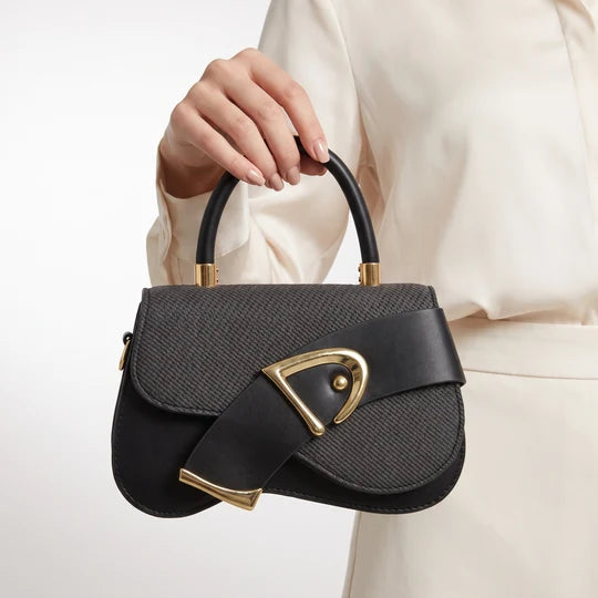 Yasmin Textured Top Handle Saddle Bag